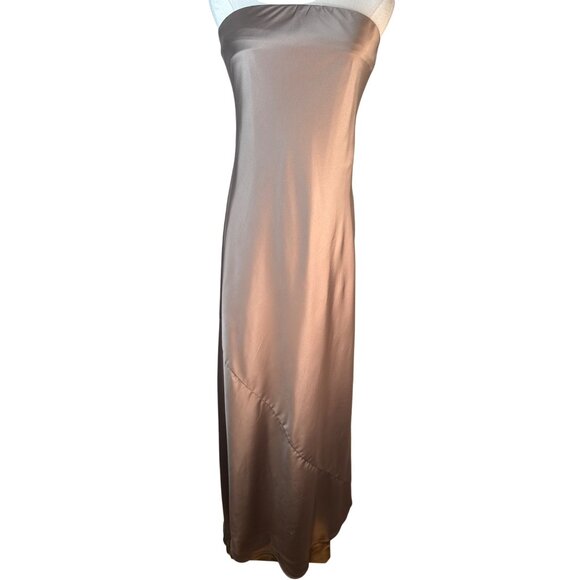 NWOT Show Me Your Mumu Large Taylor Tube Maxi Dress Dune Luxe Satin - Picture 2 of 16